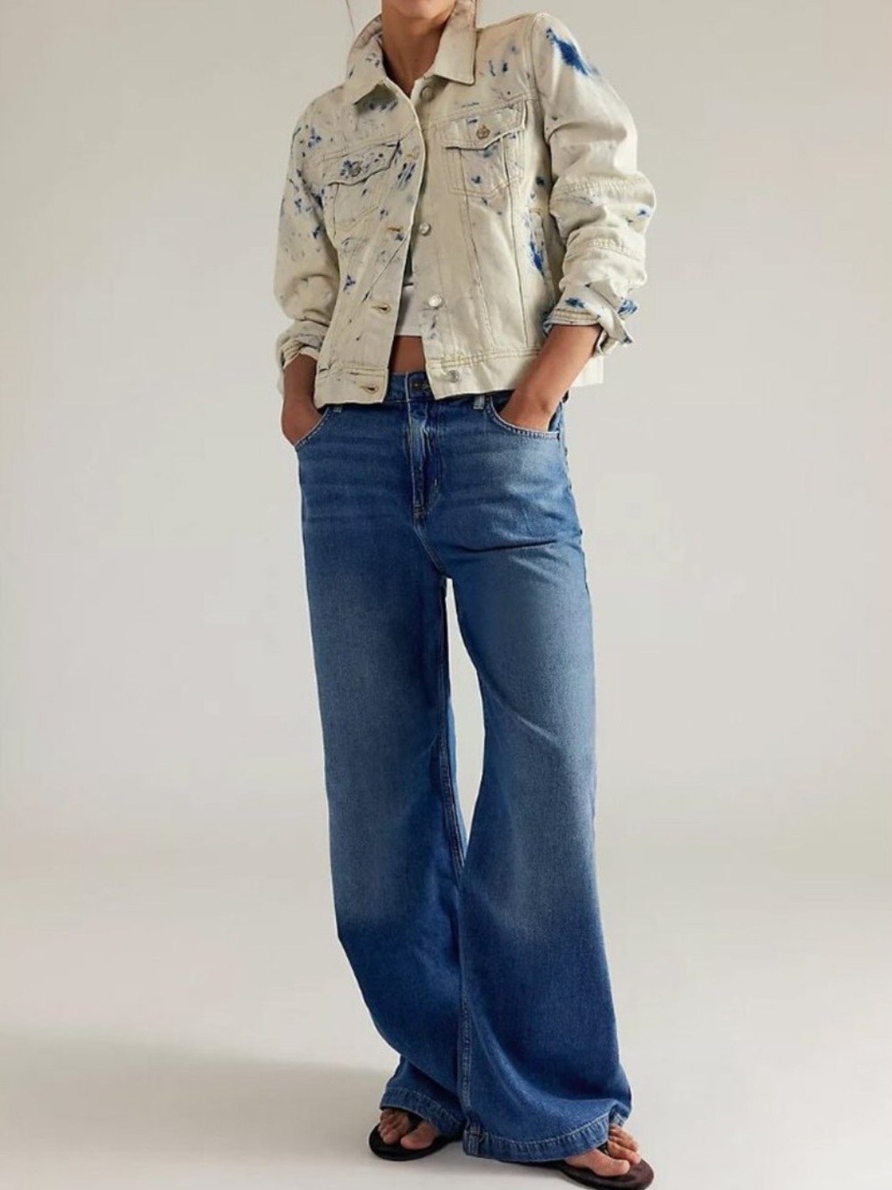 Free People We The Free Stride Straight 'n Wide Jeans Size 32